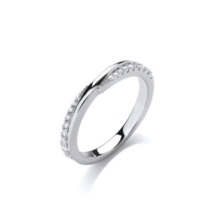 Sterling Silver Half Eternity Twist Ring