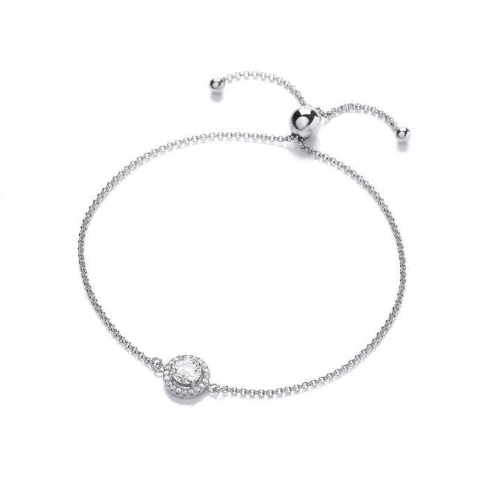 Sterling Silver Halo Friendship Bracelet Created with Swarovski Zirconia