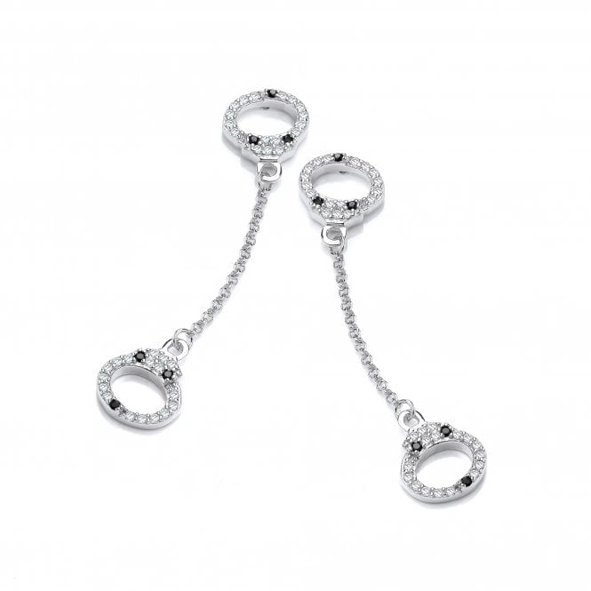 Sterling Silver Handcuffs Drop Earrings