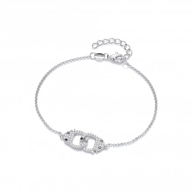 Sterling Silver Handcuffs Linked Bracelet