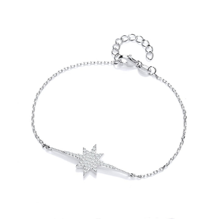Sterling Silver Make A Wish Star Bracelet Created with Swarovski Zirconia