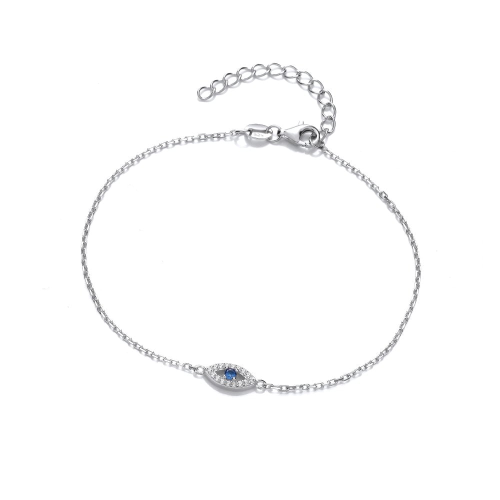 Sterling Silver Mini Evil Eye Bracelet