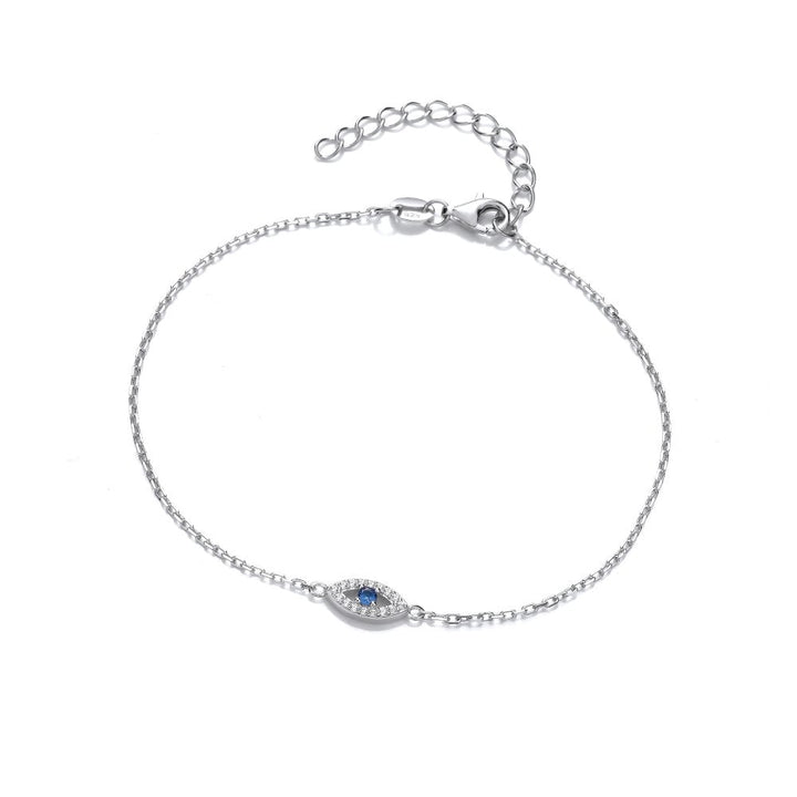 Sterling Silver Mini Evil Eye Bracelet