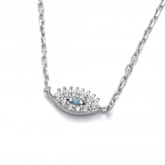 Sterling Silver Mini Evil Eye Necklace – David Deyong - Main Image