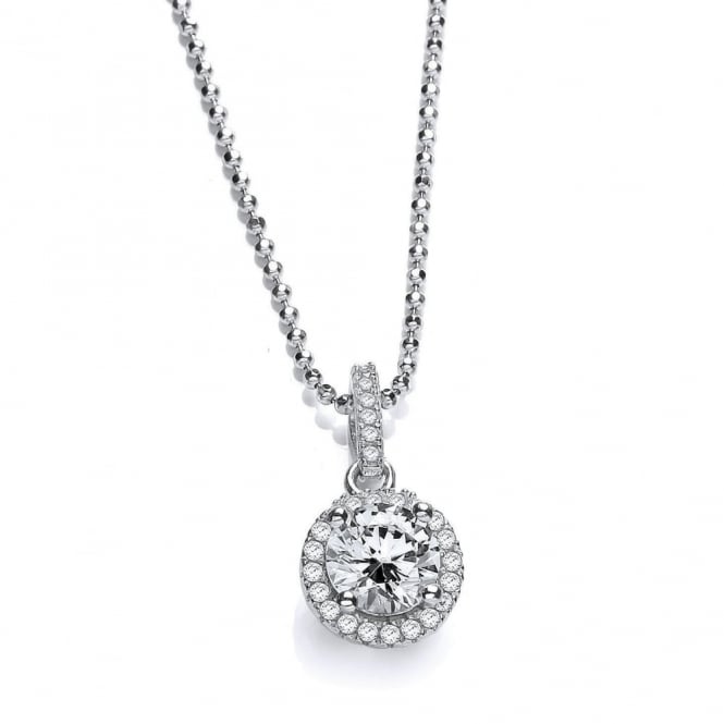 Sterling Silver Round Cluster Necklace Created with Swarovski Zirconia