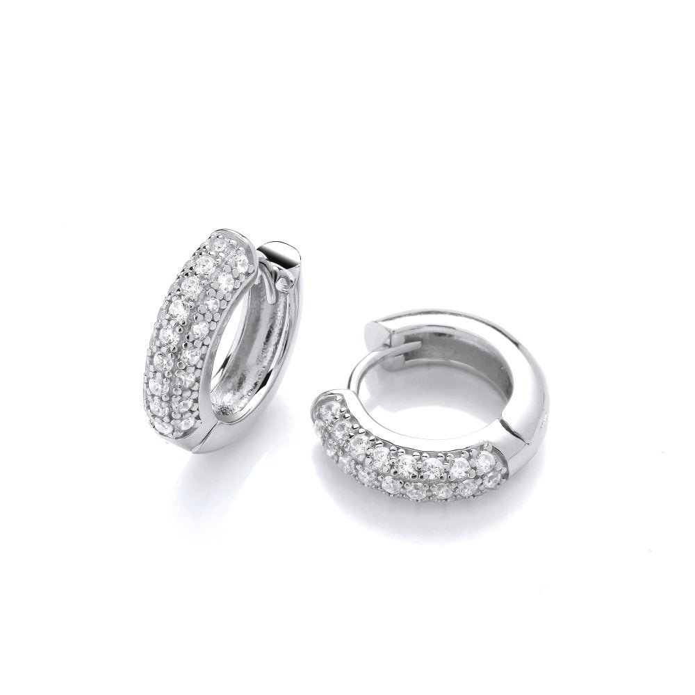 Sterling Silver Round Huggie Hoop Earrings