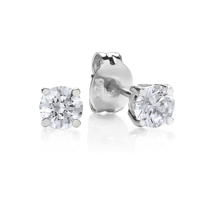 Sterling Silver Swarovski Zirconia Stud Earrings April Birthstone
