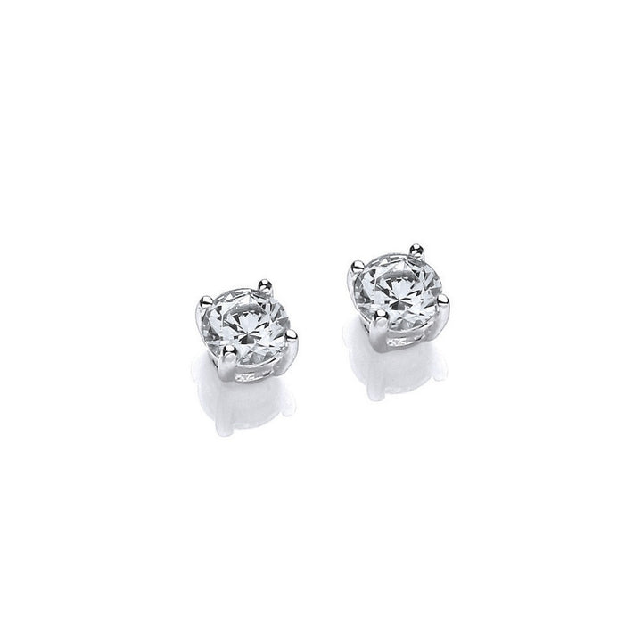 Sterling Silver Swarovski Zirconia Stud Earrings April Birthstone