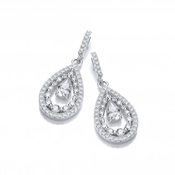 Sterling Silver Tear Drop Earrings Created with Swarovski Zirconia