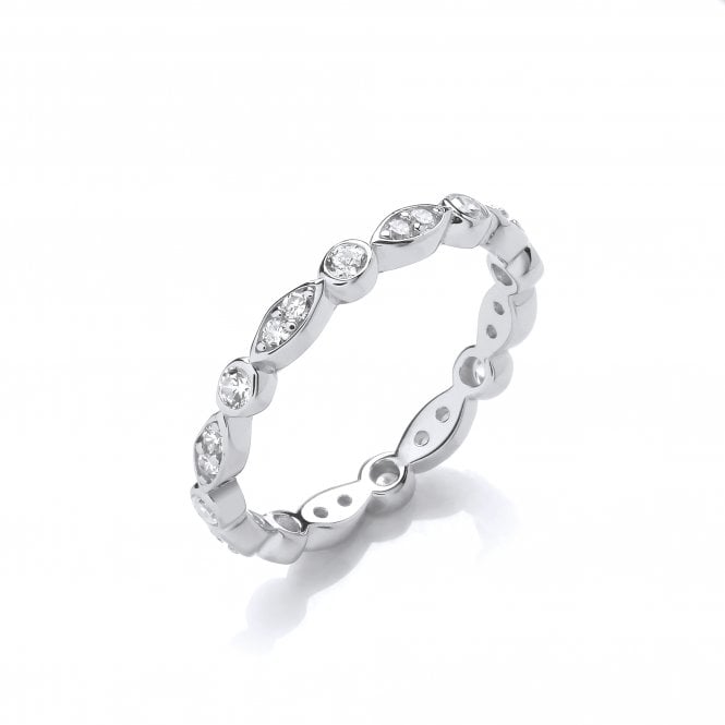 Sterling Silver Vintage Style Eternity Ring