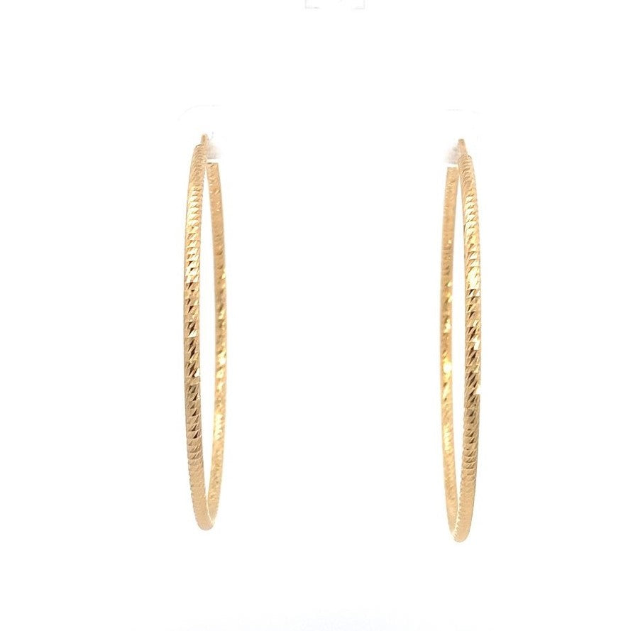 Sterling Silver Yellow Gold Plated Diamond Cut 65mm Hoop Earrings
