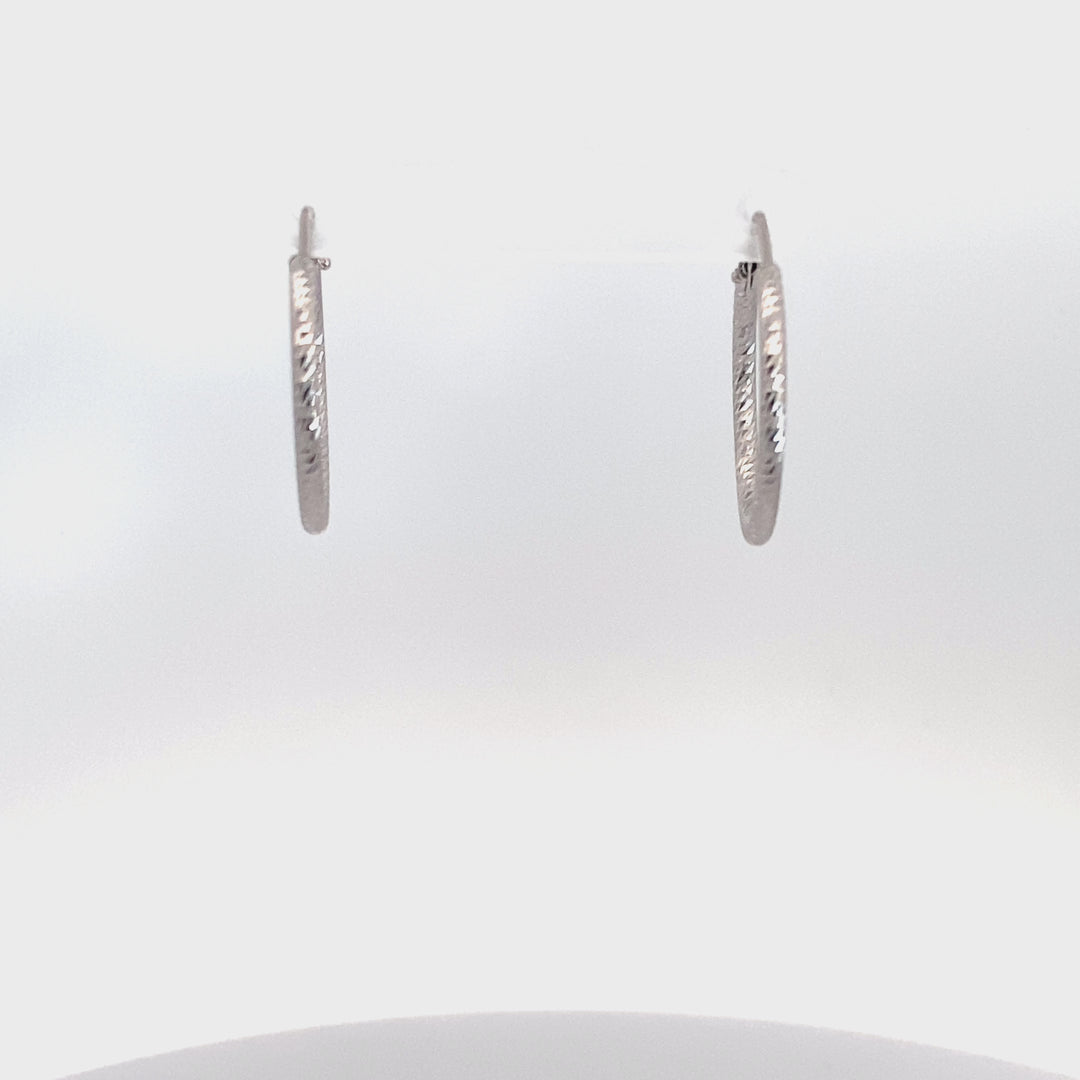 Sterling Silver Diamond Cut 25mm Hoop Earrings