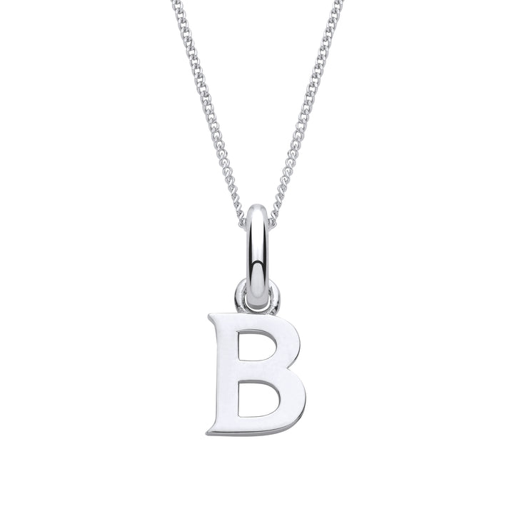 Sterling Silver Letter B with a 1mm Sterling Silver Curb Chain