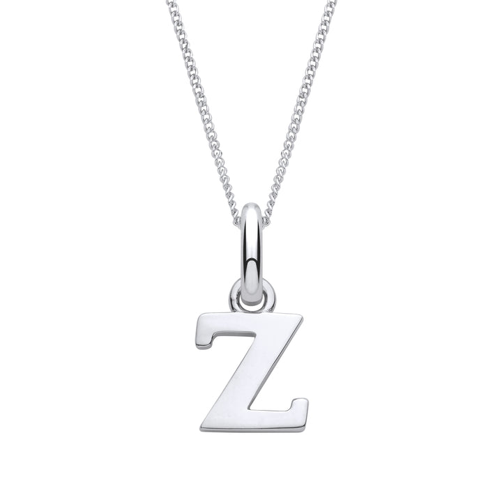 Sterling Silver Letter Z with a 1mm Sterling Silver Curb Chain