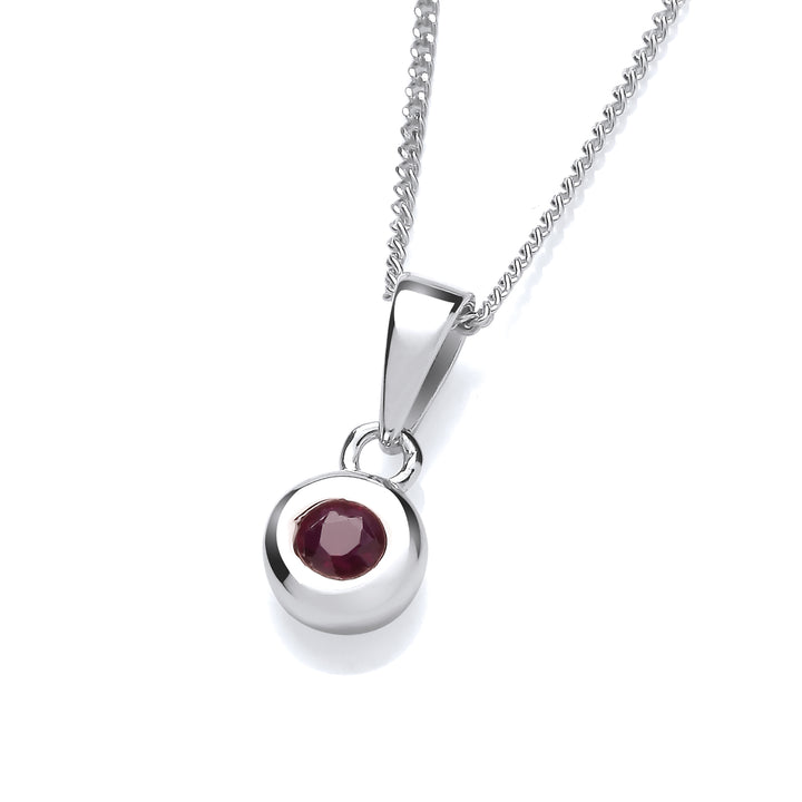 Sterling Silver Bezel Set Real Ruby Pendant