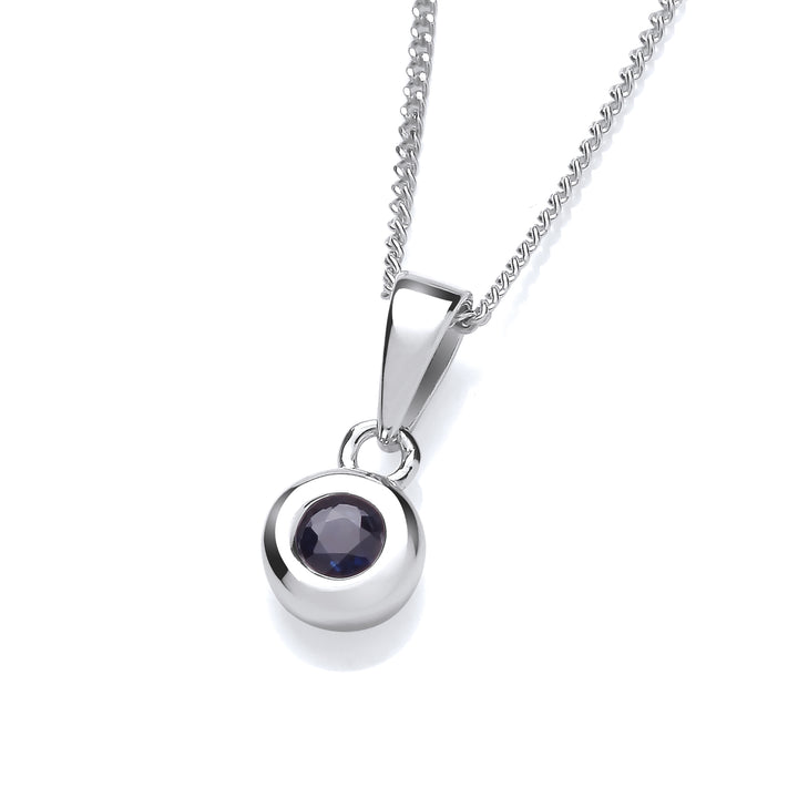 Sterling Silver Bezel Set Real Sapphire Pendant