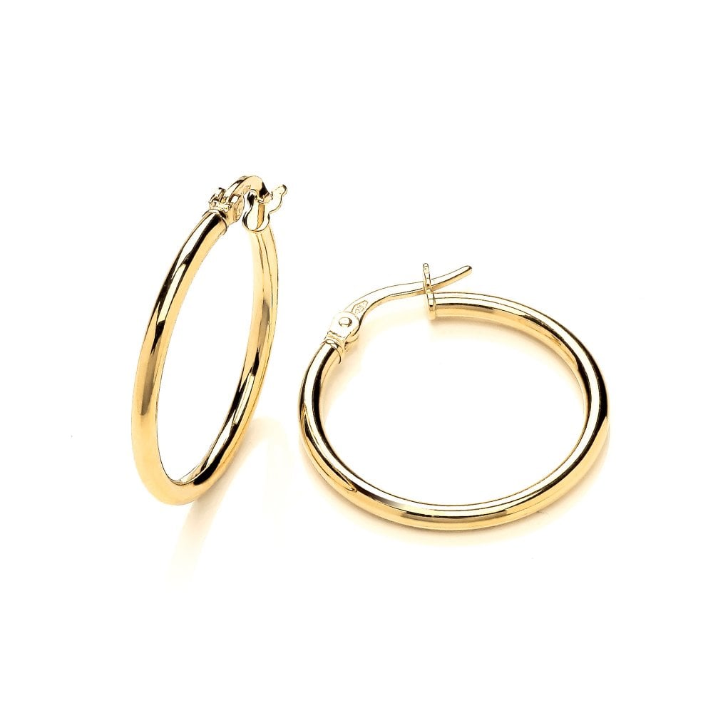 9ct Yellow Gold Small Round Hoop Earrings