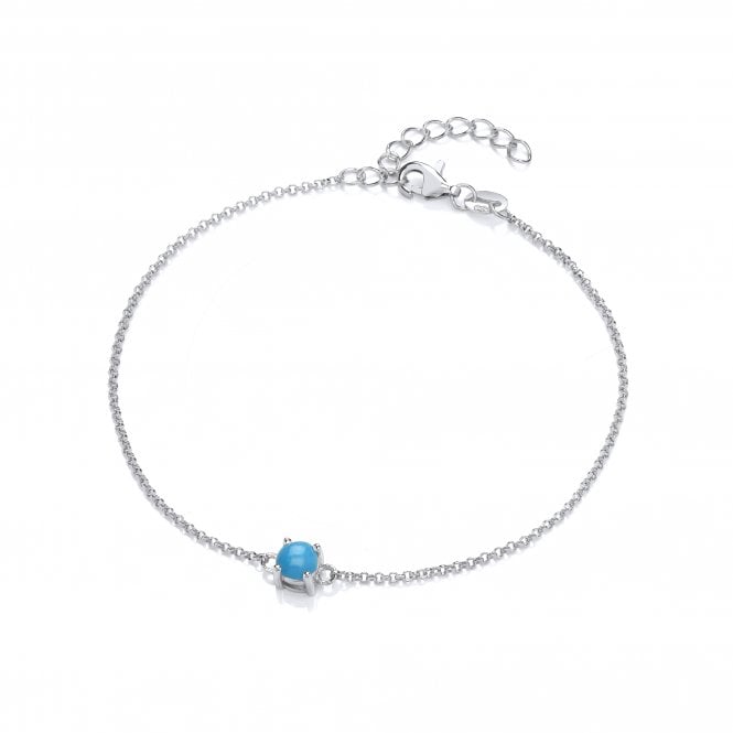 Sterling Silver Created Turquoise Bracelet December Birthstone
