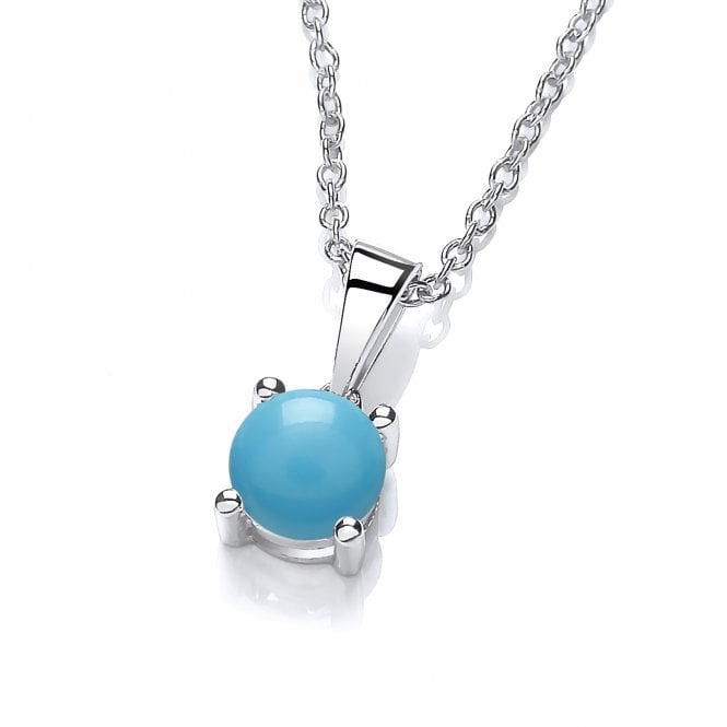Sterling Silver Created Turquoise Necklace December Birthstone