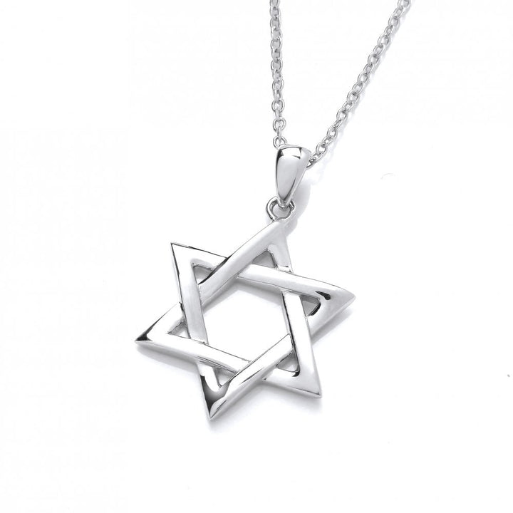 Sterling Silver Cross Over Star of David Necklace