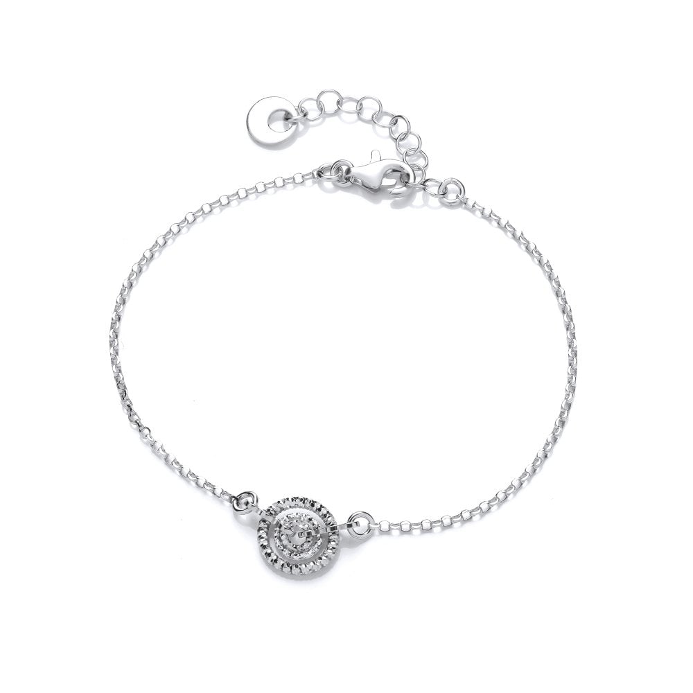 Sterling Silver Diamond Cut Circles Bracelet