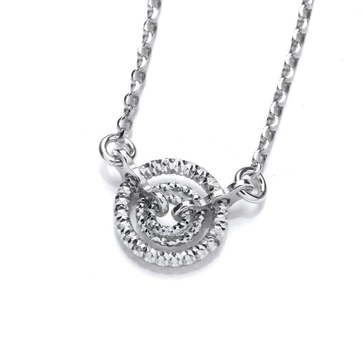Sterling Silver Diamond Cut Circles Necklace