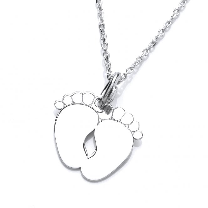 Sterling Silver Footprint Pendant & Chain