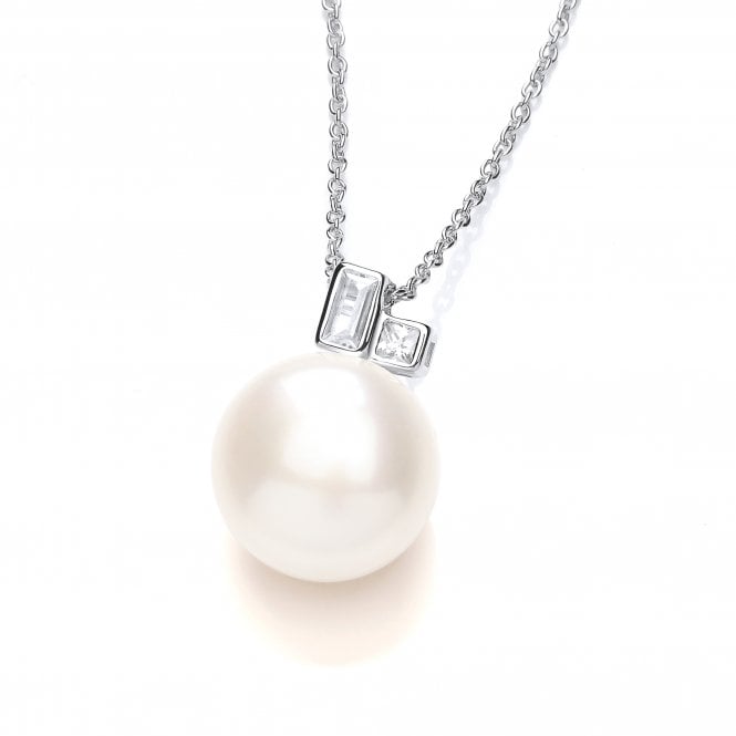 Sterling Silver Freshwater Pearl Art Deco Necklace