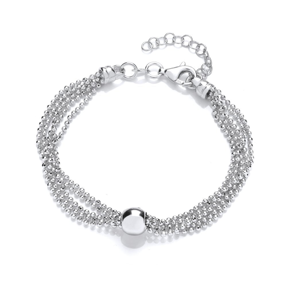 Sterling Silver Multi-Chain Bead Bracelet