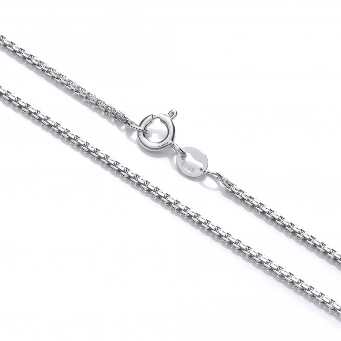 Sterling Silver Rhodium Plated 1.5mm Box Chain Necklace