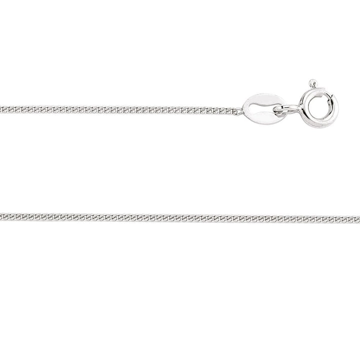Sterling Silver Rhodium Plated 1mm Curb Chain