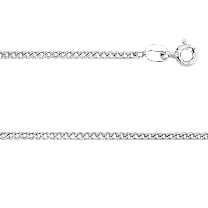 Sterling Silver Rhodium Plated 2mm Curb Chain