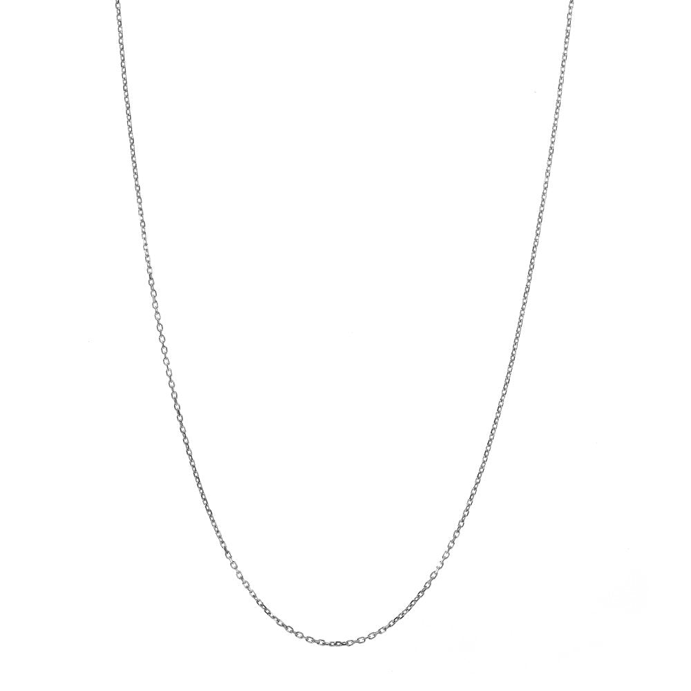 Sterling Silver Rhodium Plated Small Oval Chain