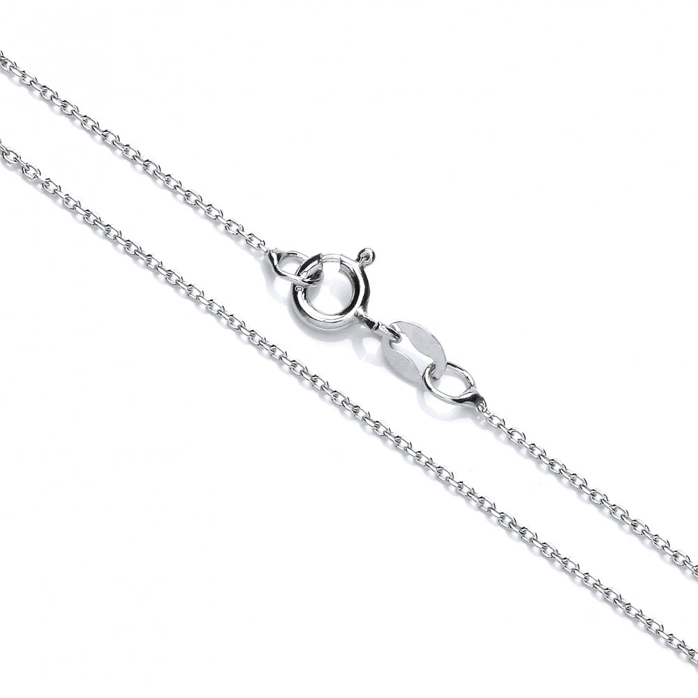 Sterling Silver Rhodium Plated Small Oval Chain