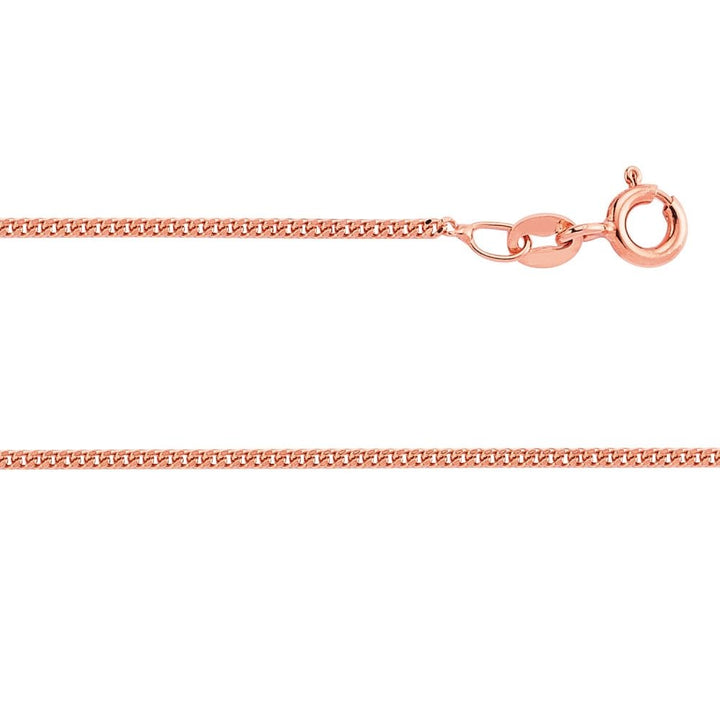 Sterling Silver Rose Gold Plated 1mm Curb Chain