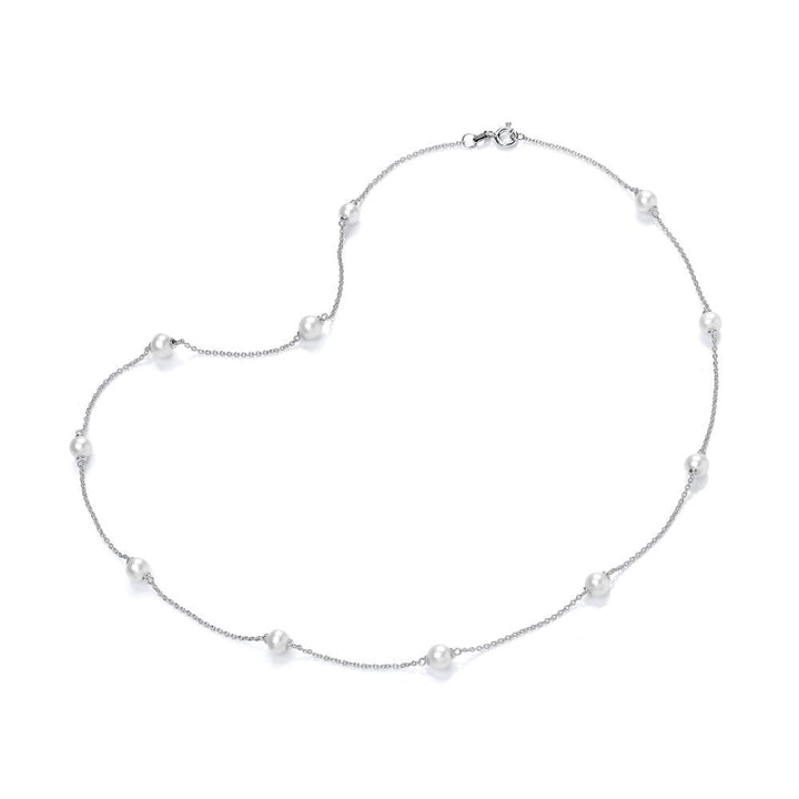 Sterling Silver Scattered Pearl Necklace