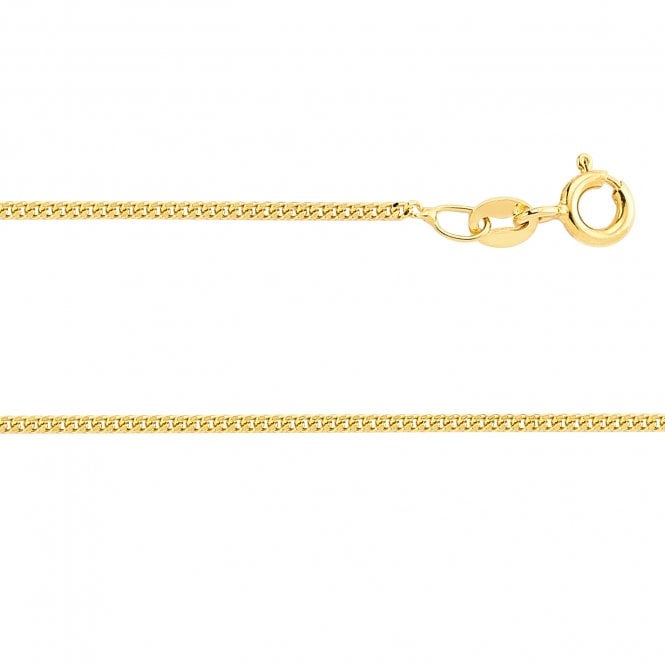 Sterling Silver Yellow Gold Plated 1mm Curb Chain