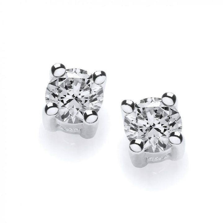 Sterling Silver 3mm Solitaire Claw Set Studs Created with Swarovski Zirconia