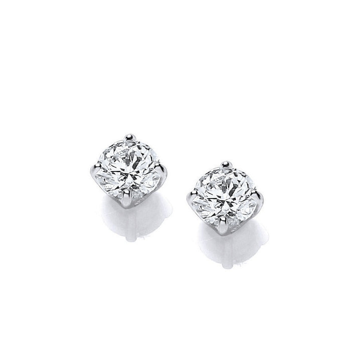 Sterling Silver 5mm Solitaire Claw Set Studs Created with Swarovski Zirconia