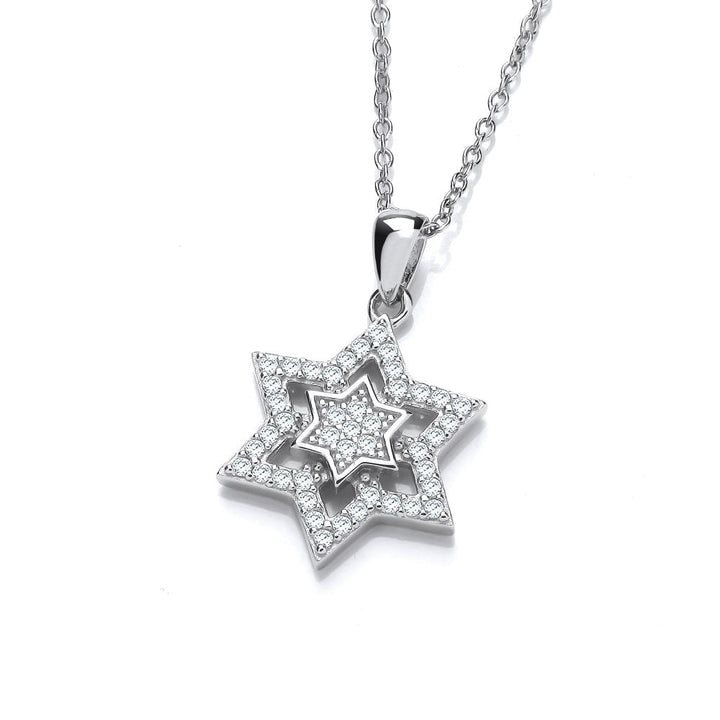 Sterling Silver Double Star of David Pendant & Chain