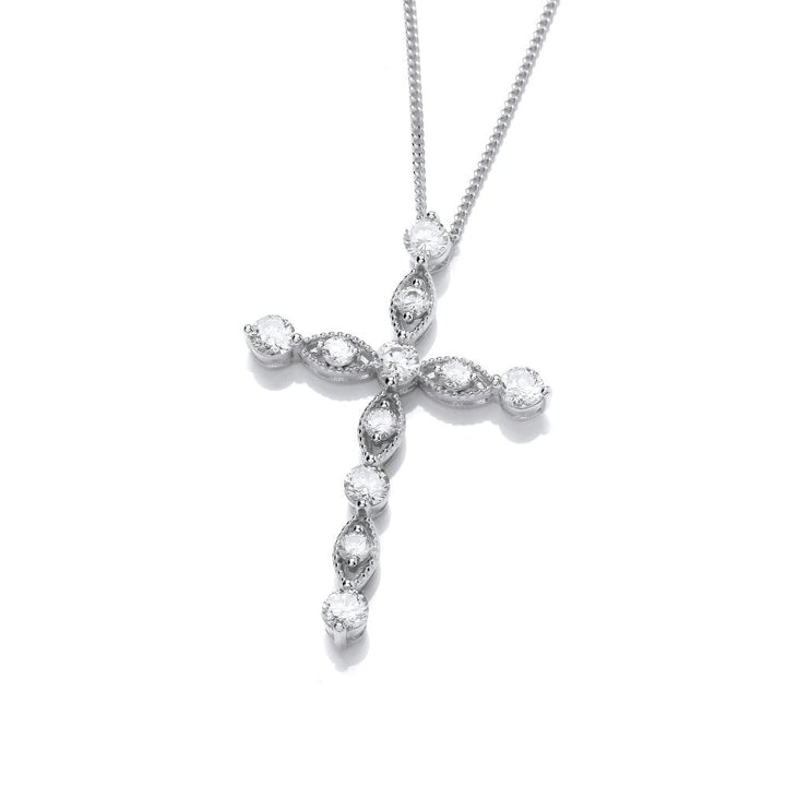 Sterling Silver Ellipse Cross Pendant & Chain