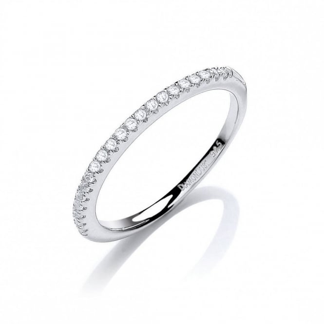 Sterling Silver Fine Half Eternity Ring Created with Swarovski Zirconia