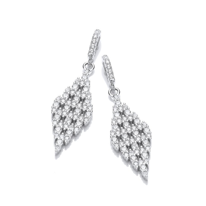 Sterling Silver Geometric Dangle Earrings Created with Swarovski Zirconia