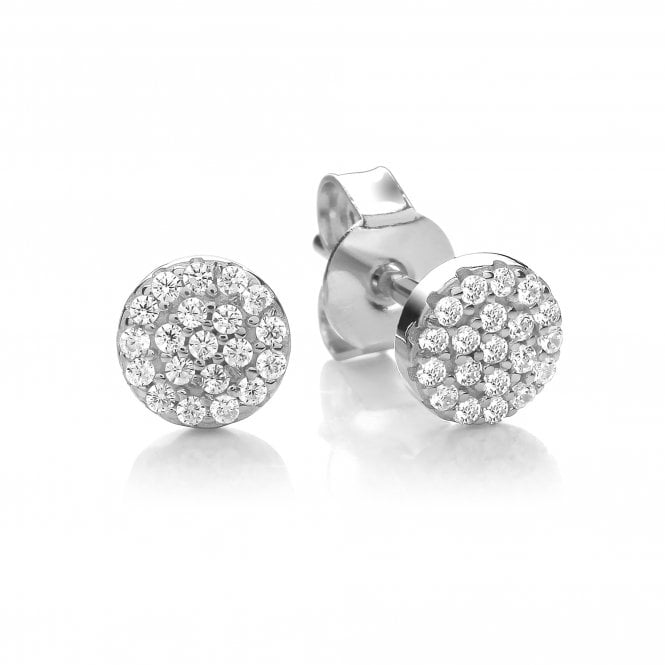 Sterling Silver Round Cluster Stud Earrings Created with Swarovski Zirconia
