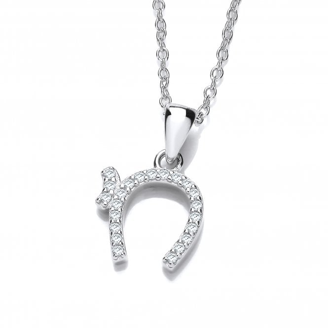 Sterling Silver Studded Chai Pendant & Chain