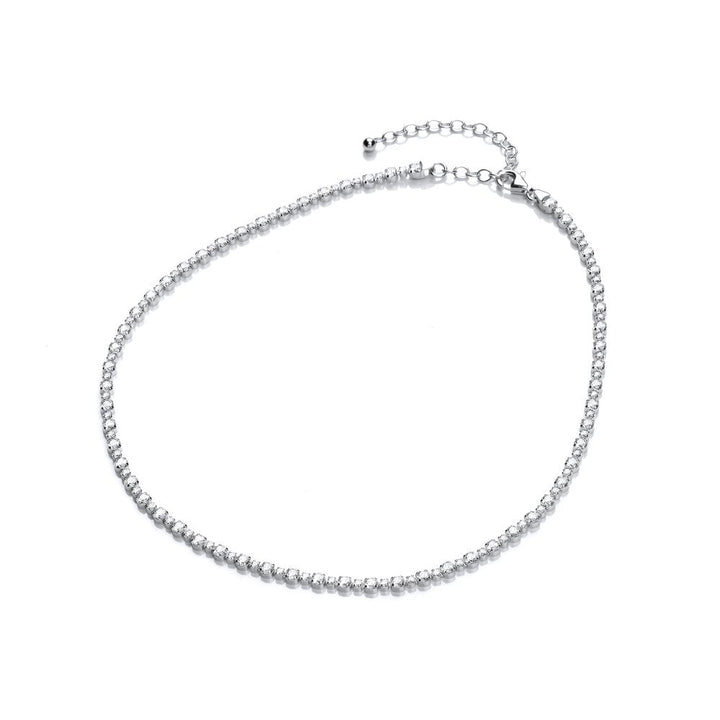 Sterling Silver Tennis Choker Necklace Created with Swarovski Zirconia